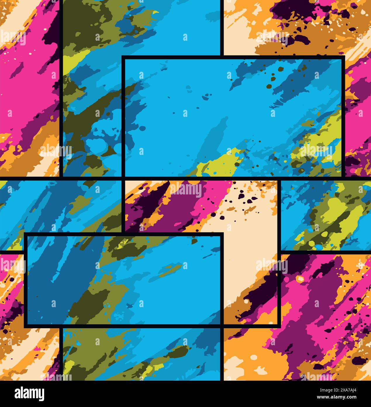 Beautiful multicolor square seamless pattern Stock Vector