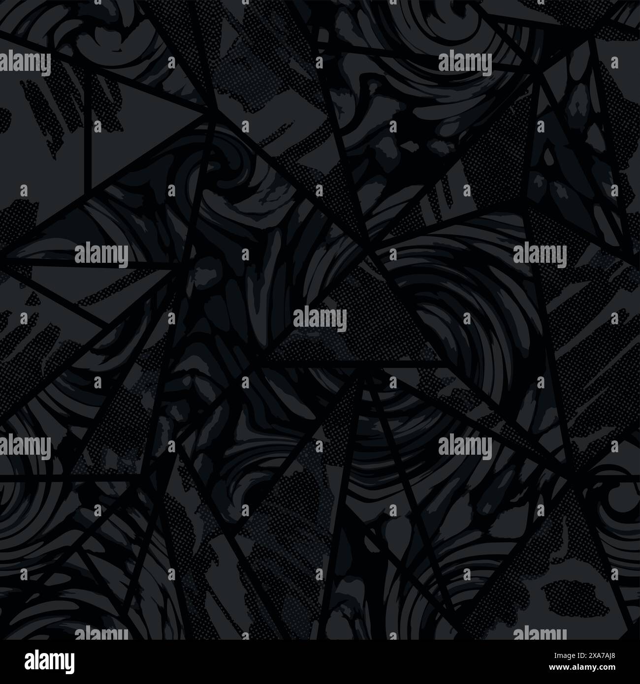 Black and grey geometric triangle modern seamless pattern Stock Vector