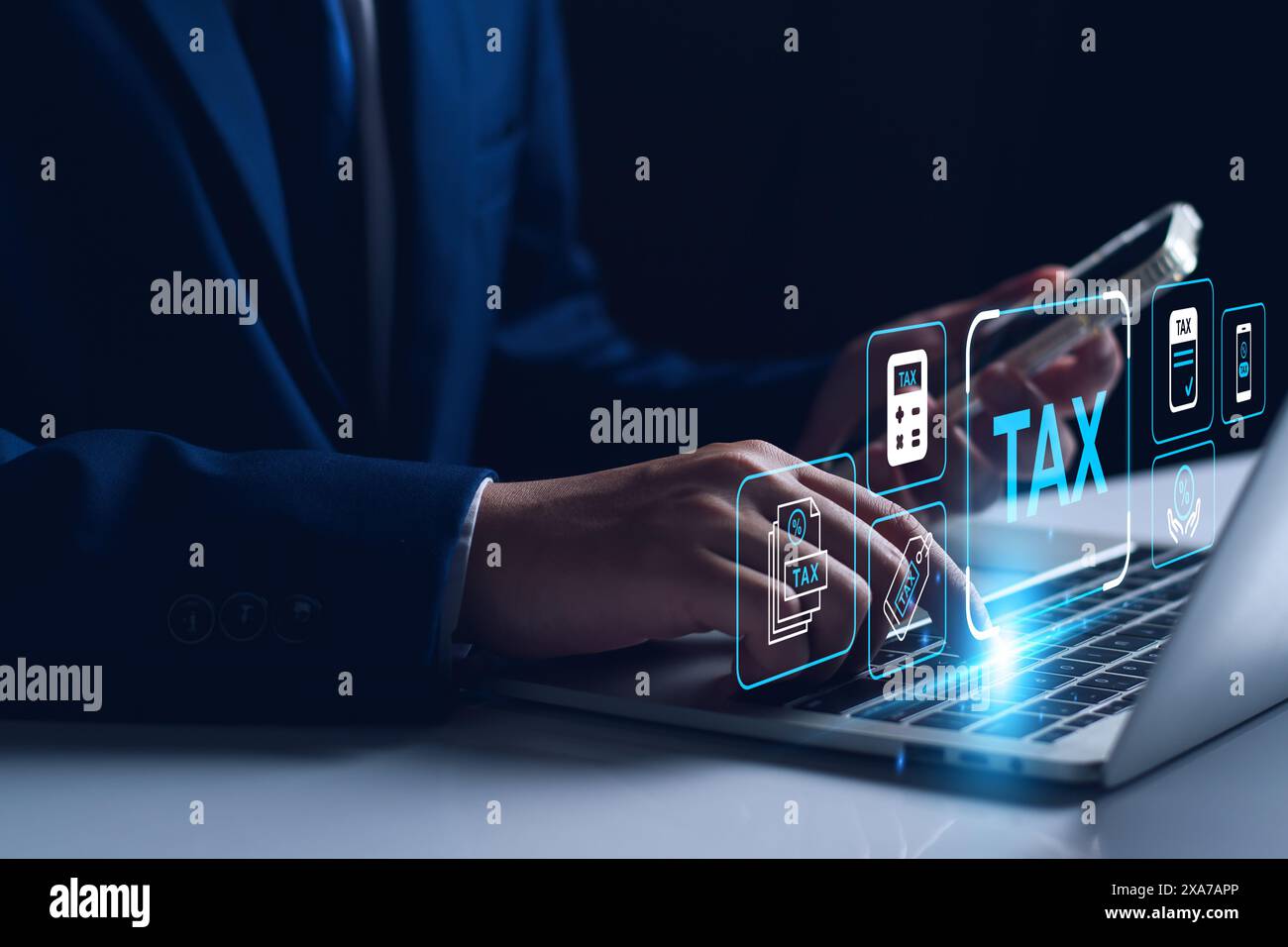 Calculating vat taxes in hi-res stock photography and images - Alamy