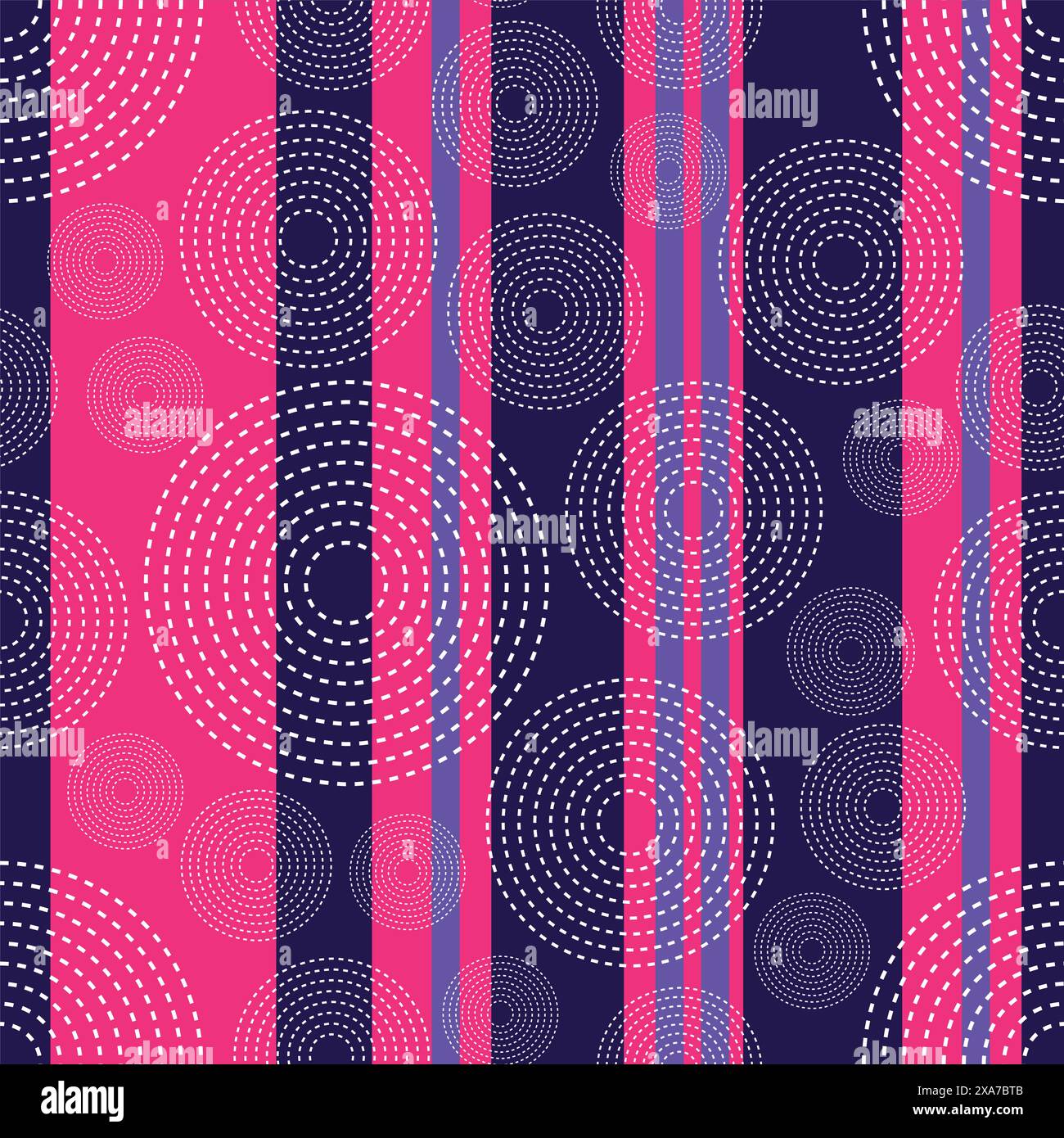 Modern dotted circle and lines seamless pattern Stock Vector