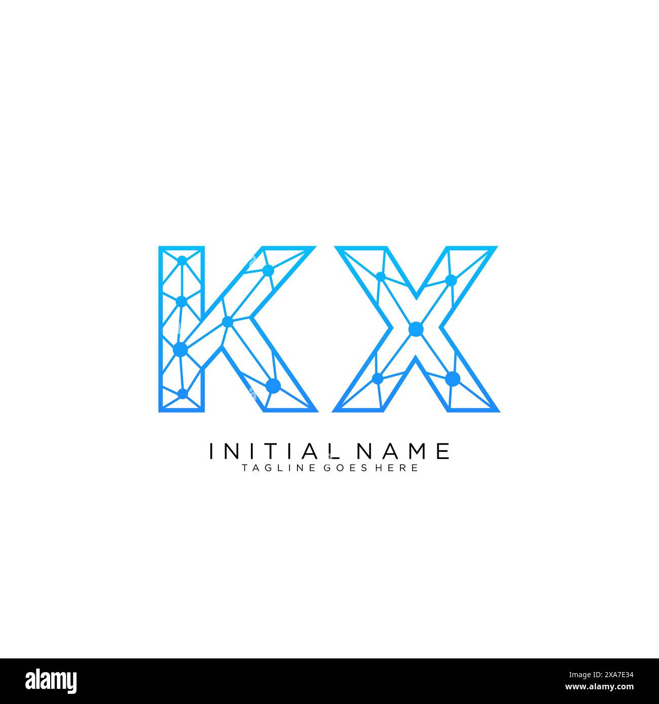 KX tech logo icon design template Stock Vector