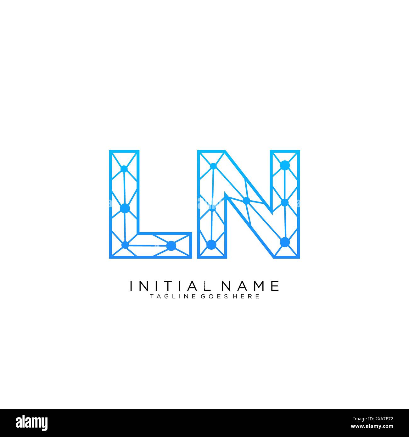 LN tech logo icon design template Stock Vector