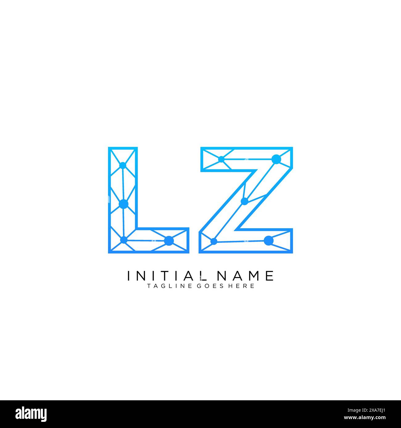 LZ tech logo icon design template Stock Vector