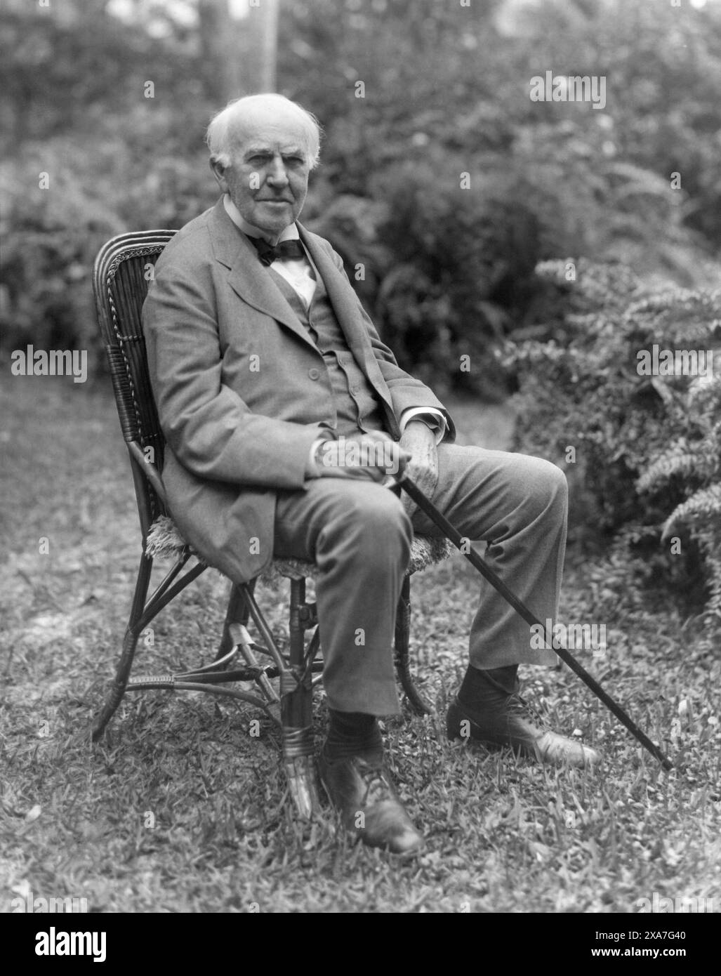 Thomas Alva Edison (1847-1931) on his 84th birthday at Seminole Lodge