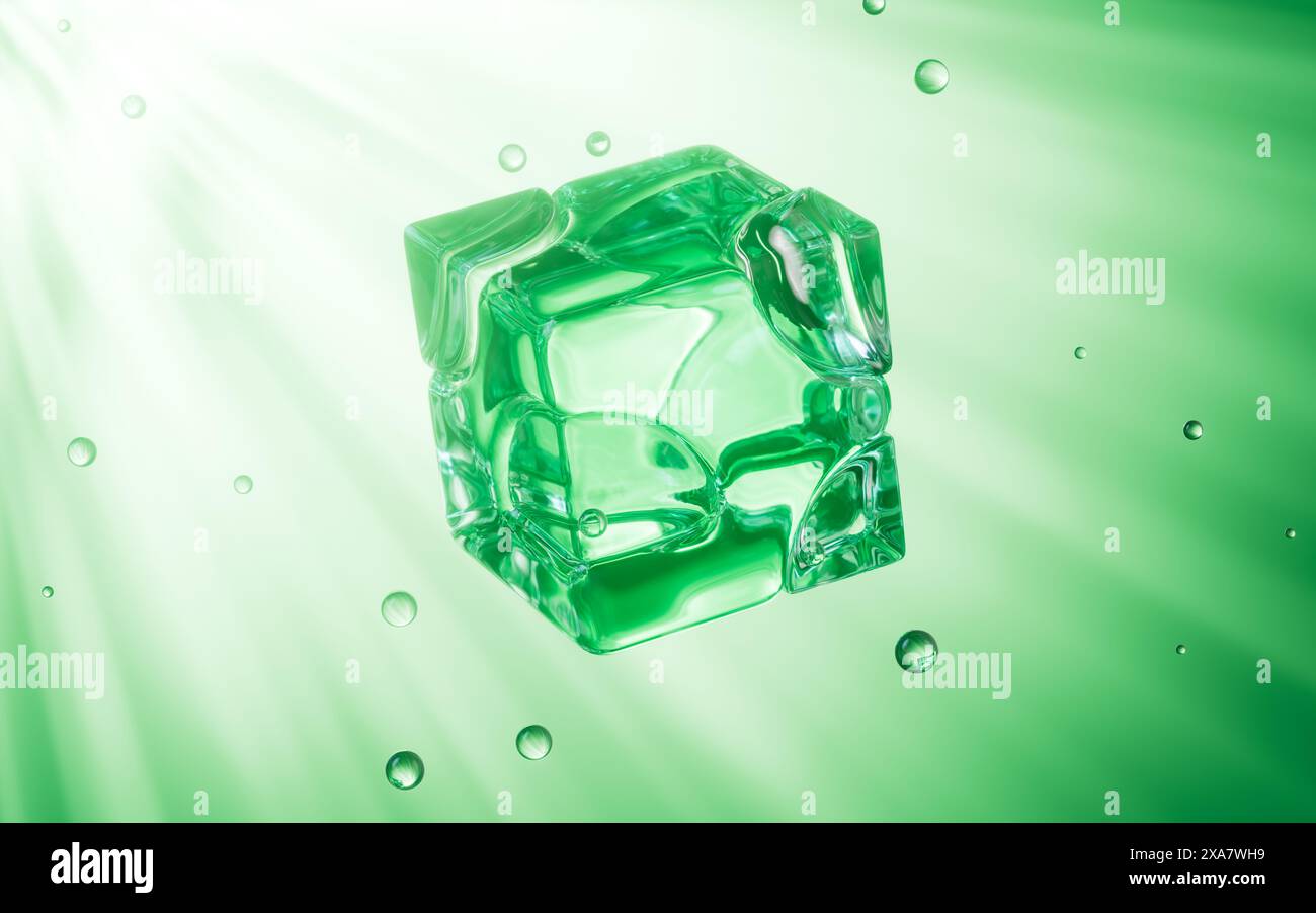 Abstract glass cubes, 3d rendering. 3d illustration. Stock Photo