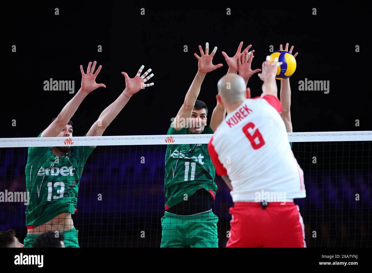 (LR) Dimitar Dimitrov, Aleks Grozdanov (BUL), JUNE 4, 2024 Volleyball FIVB Volleyball