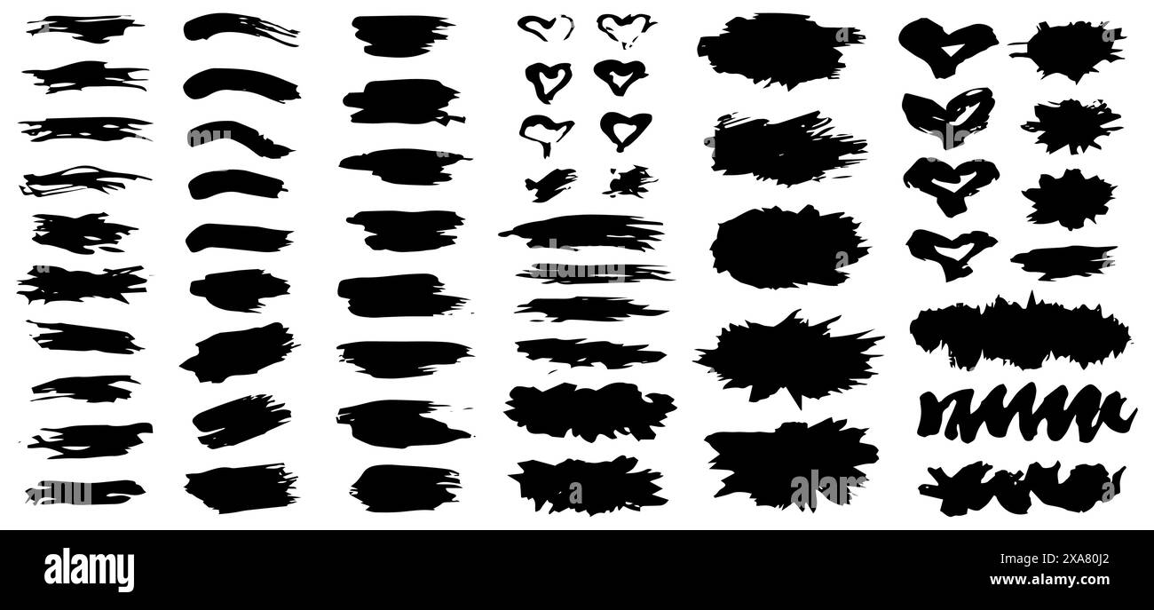 Set of black paint, ink brush strokes Stock Vector Image & Art - Alamy