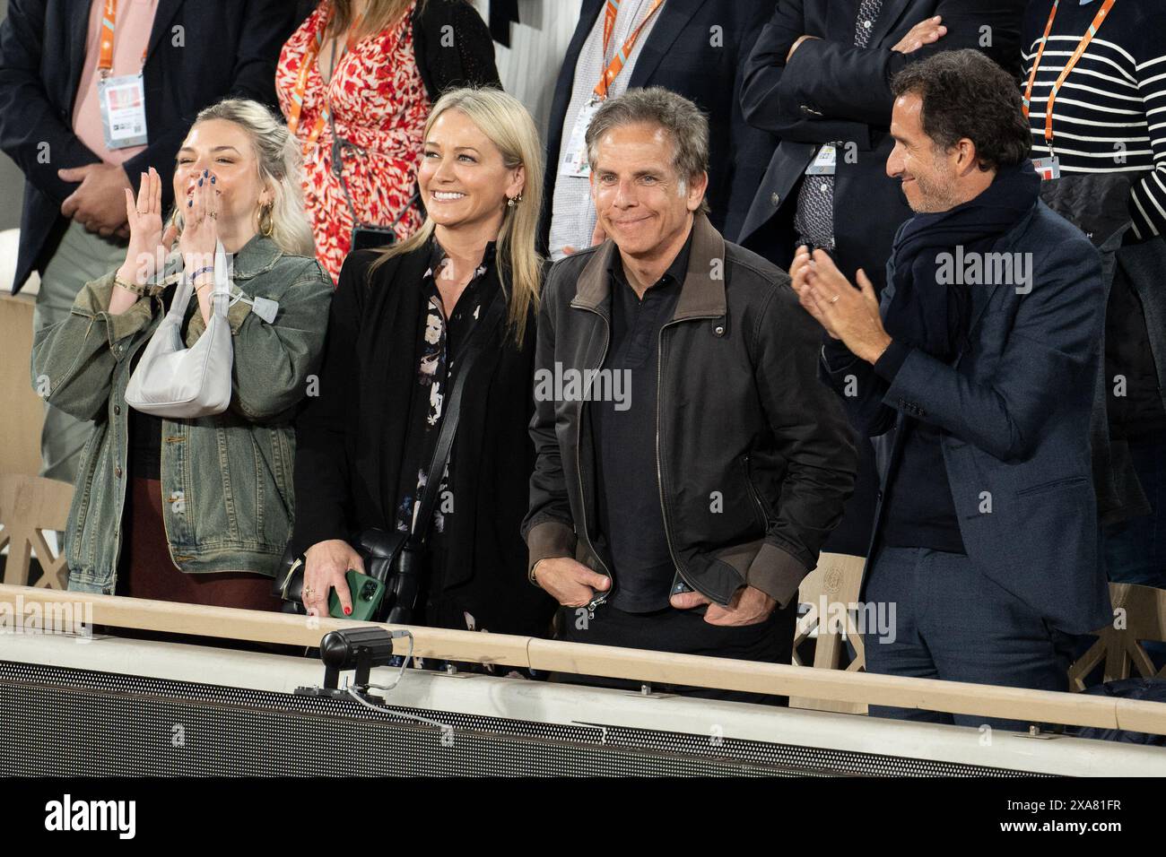 Christine Joan Taylor and Ben Stiller attend the 2024 French Open at