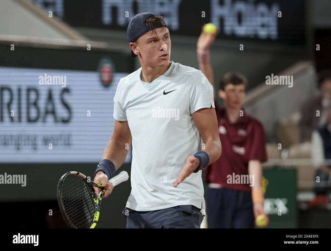 Holger Rune of Denmark during day 9 of the 2024 French Open, Roland ...