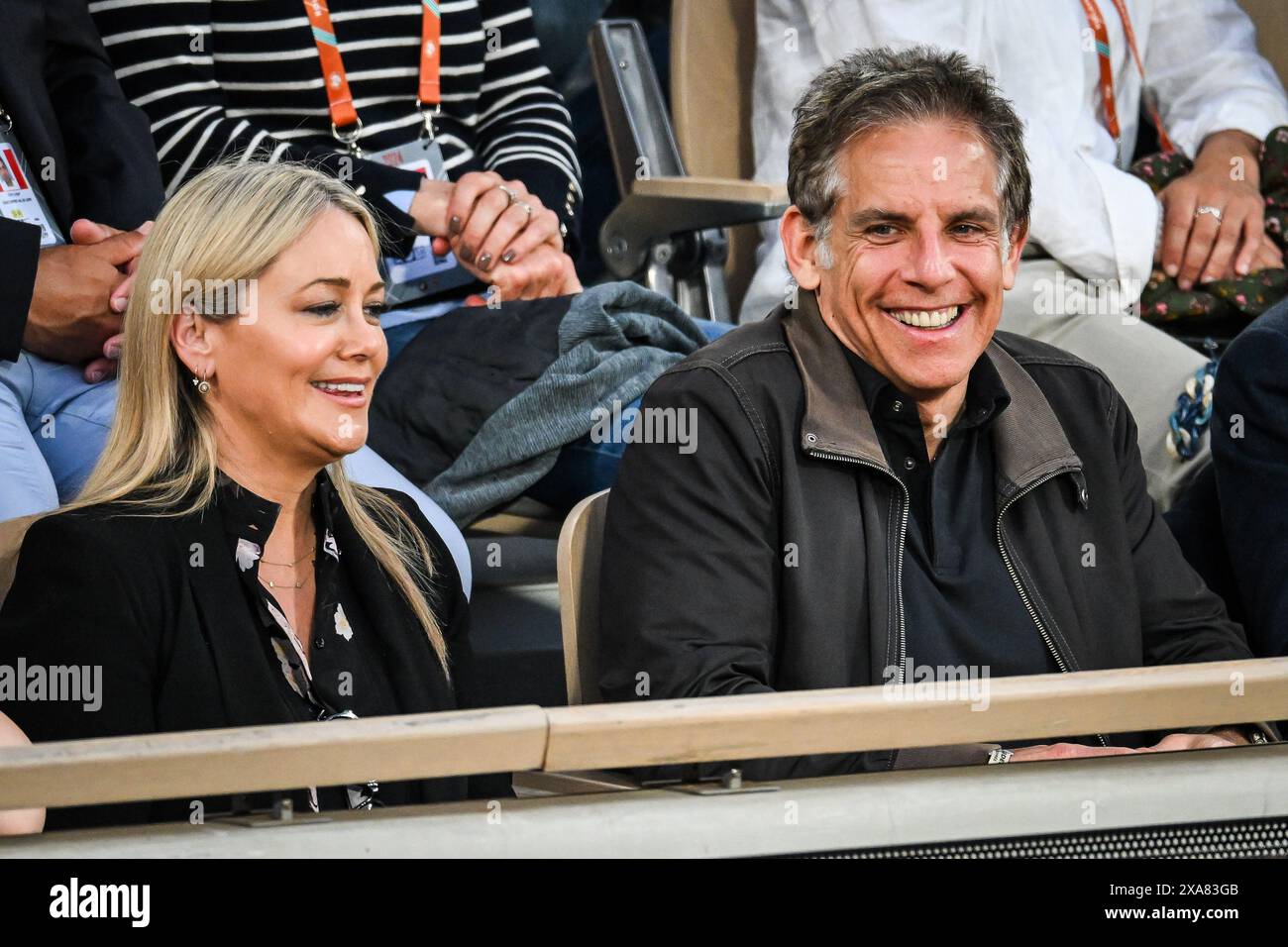 Ben STILLER with his wife Christine TAYLOR during the tenth day of RolandGarros 2024, ATP and