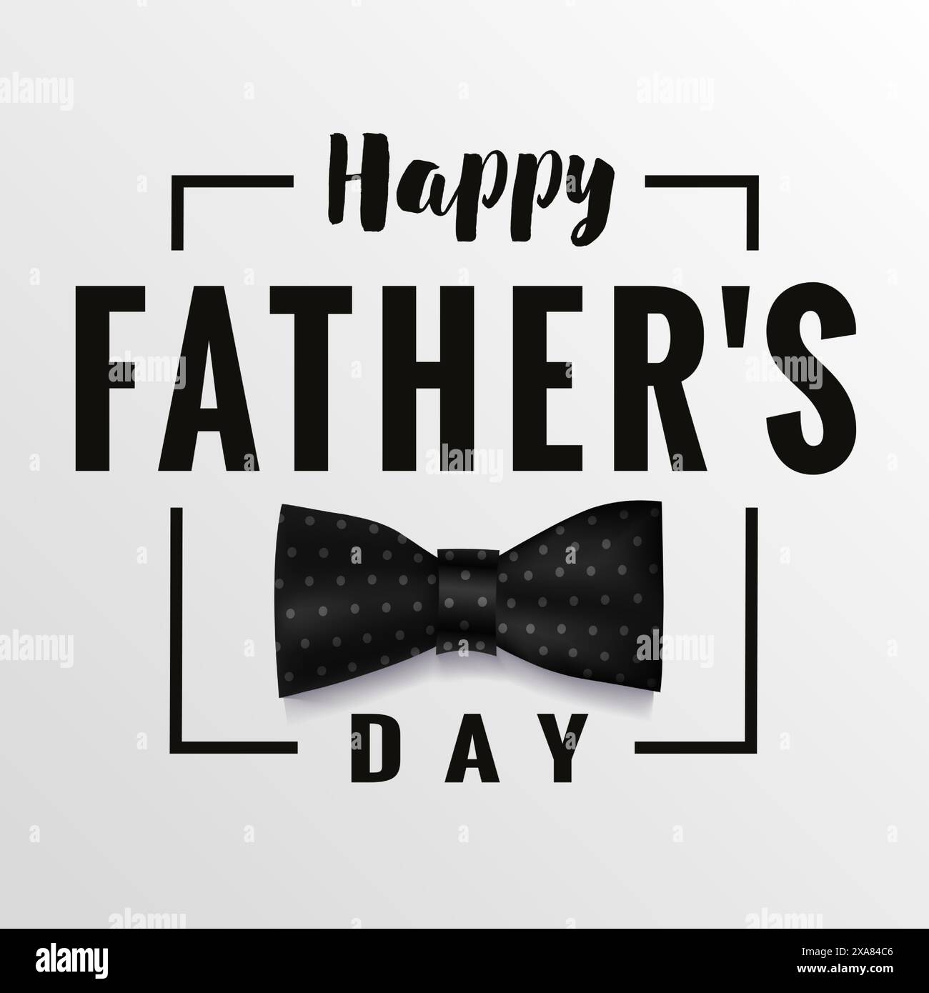 Happy Father's Day cute greetings. Greeting card design with 3D black ...