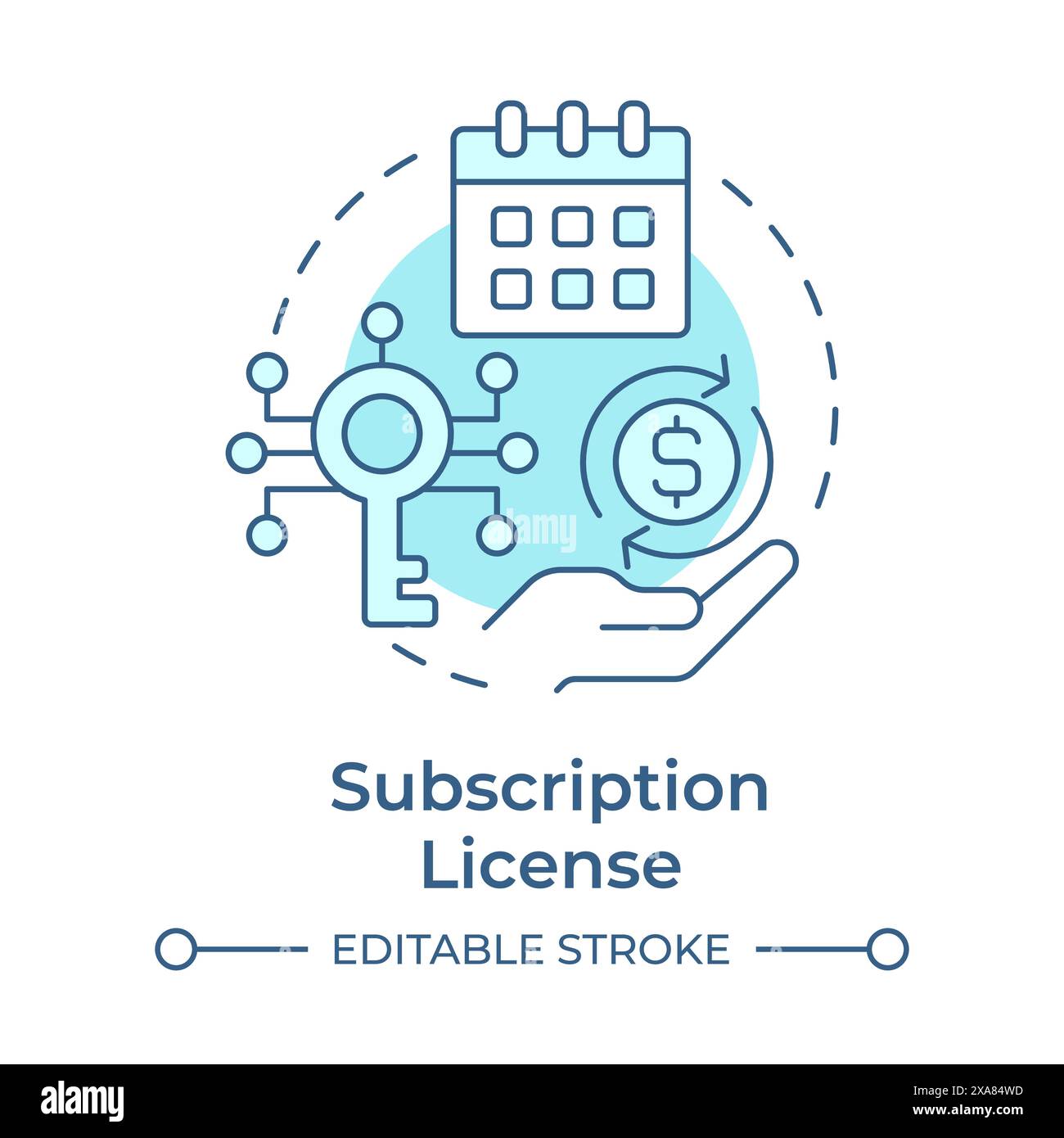 Subscription license soft blue concept icon Stock Vector