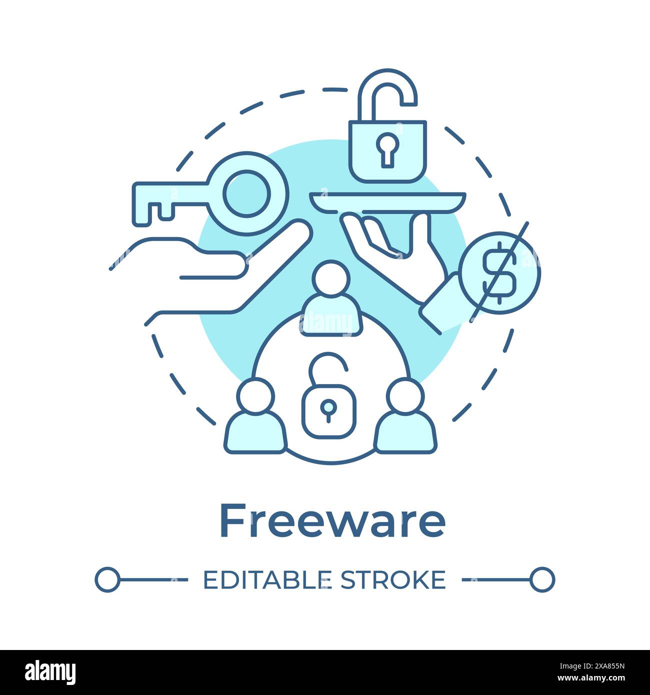 Freeware soft blue concept icon Stock Vector Image & Art - Alamy