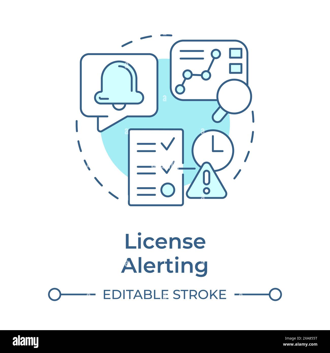 License alerting soft blue concept icon Stock Vector