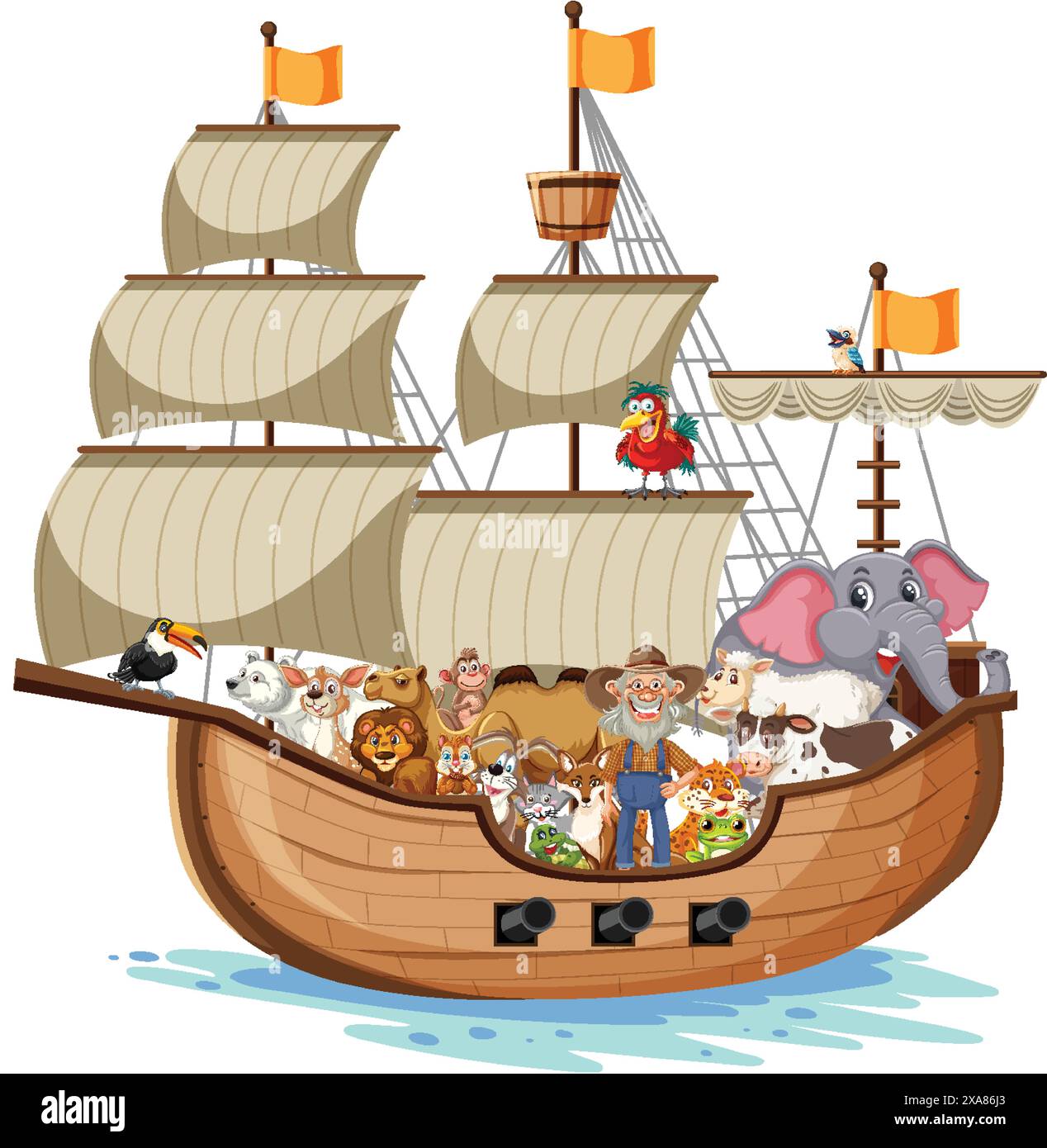 Various animals aboard a large wooden ship Stock Vector Image & Art - Alamy