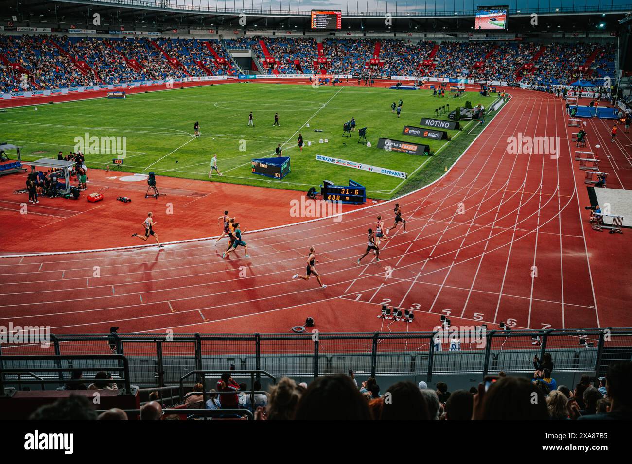 OSTRAVA CZECHIA MAY 28 2024 Professional Track And Field Race Fans ostrava-czechia-may-28-2024-professional-track-and-field-race-fans