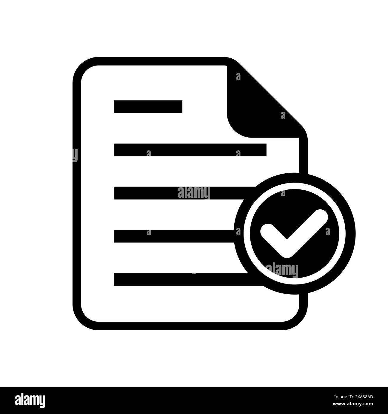 Paper document icon. Black Checklist icon isolated on white. Vector ...