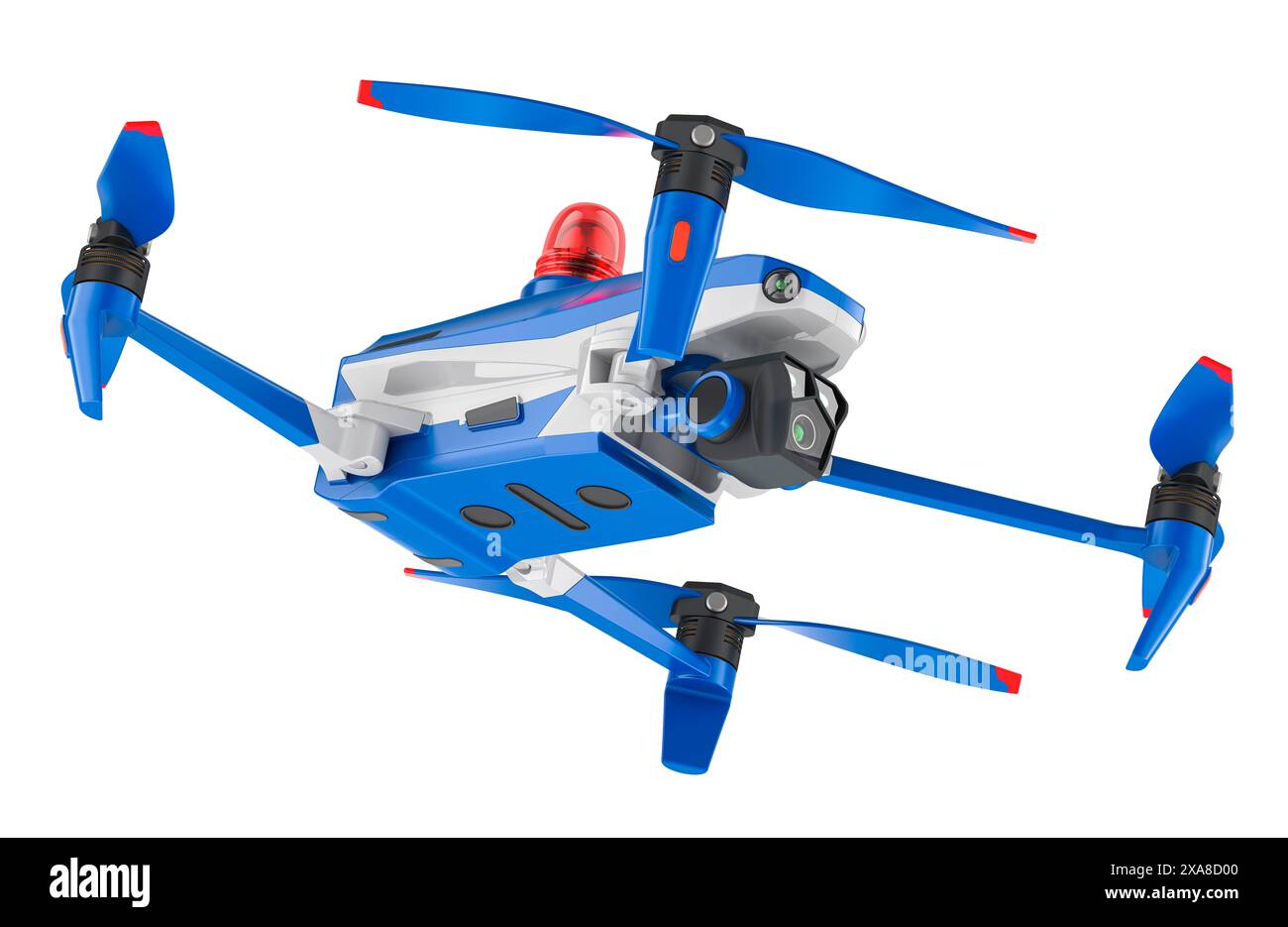 Police Drone, 3D rendering isolated on white background Stock Photo - Alamy