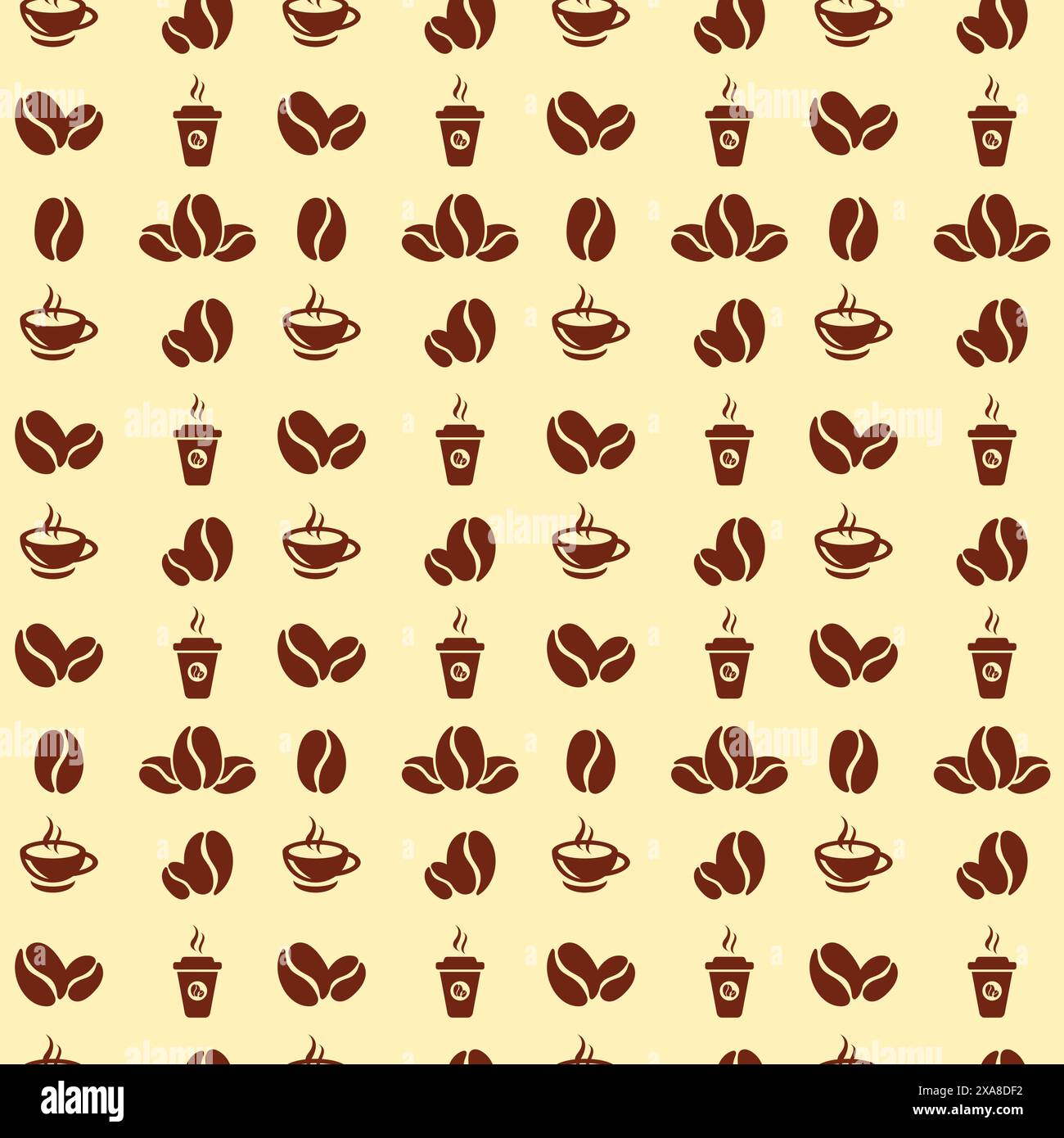 Coffee Icon Pattern Simple and Clean Design. Hot Drink Background Stock Vector