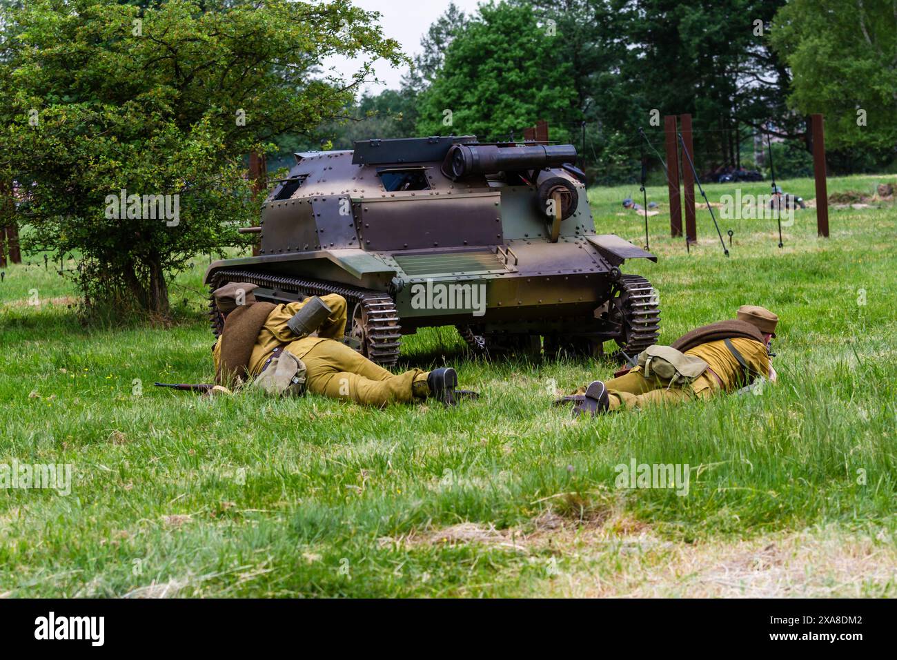 Historical reconstruction. Polish defensive war 1939. Battle of Wyry ...