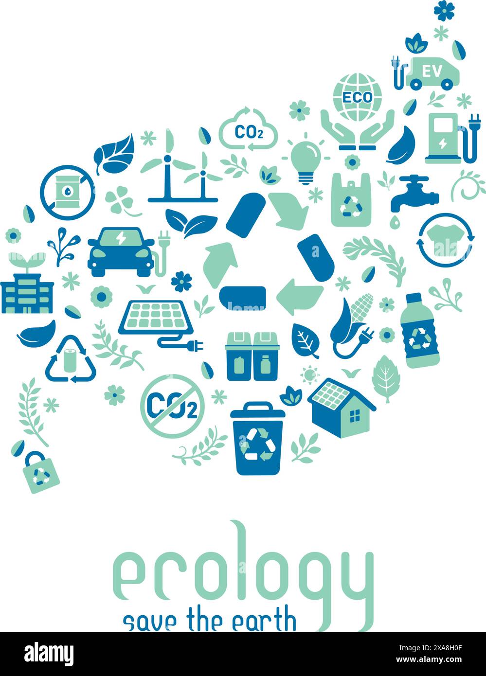 Vector  illustration with ecology motif Stock Vector