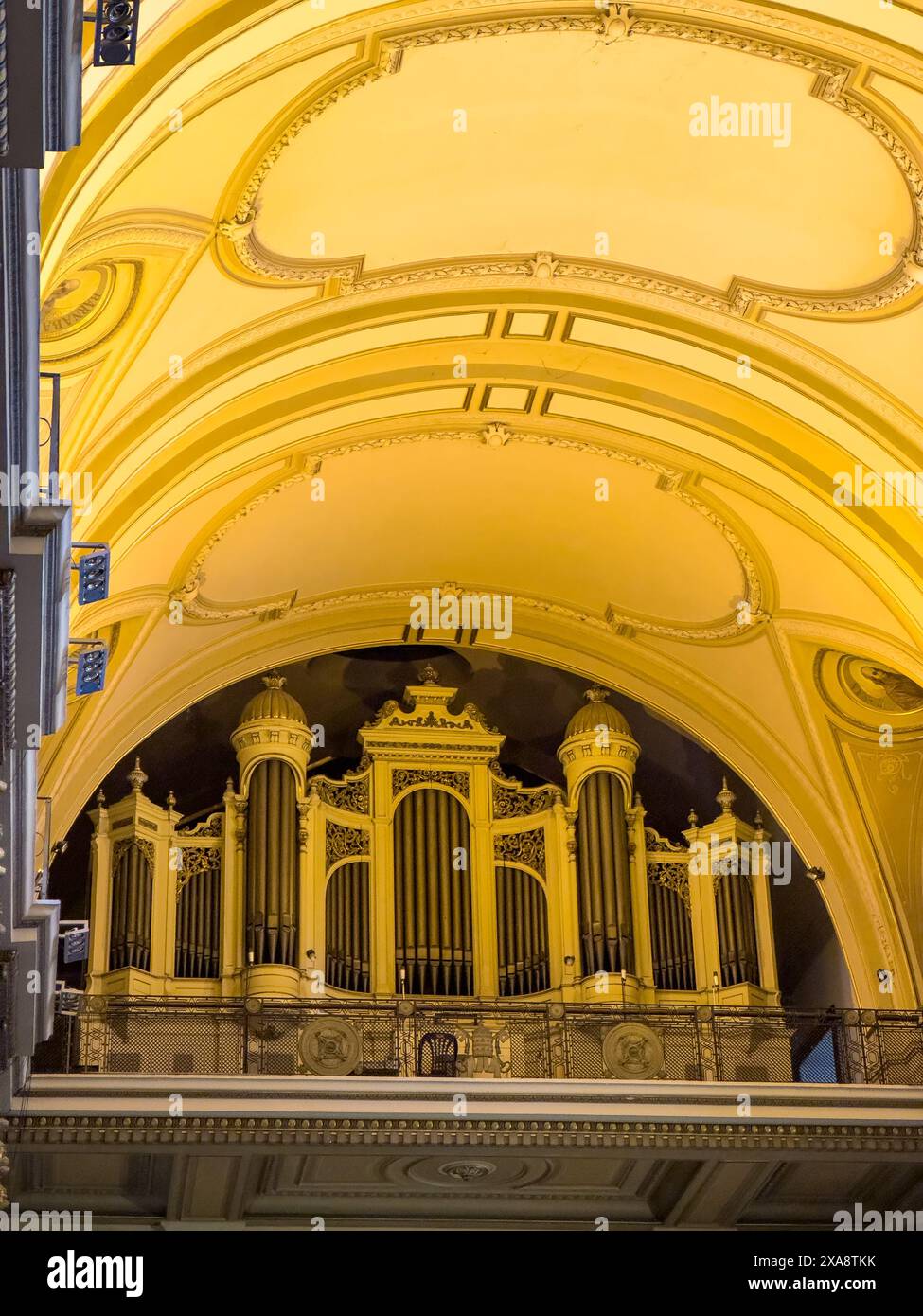 The Walcker organ, built in 1871, in the choir loft of the Metropolitan Cathedral, Buenos Aires, Argentina. Stock Photo