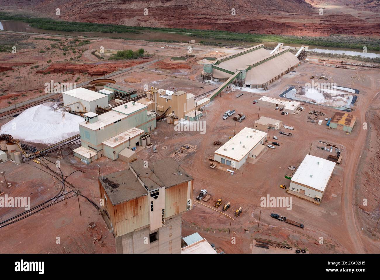 The Intrepid Potash Mine processing facility near Moab, Utah. Stock Photo