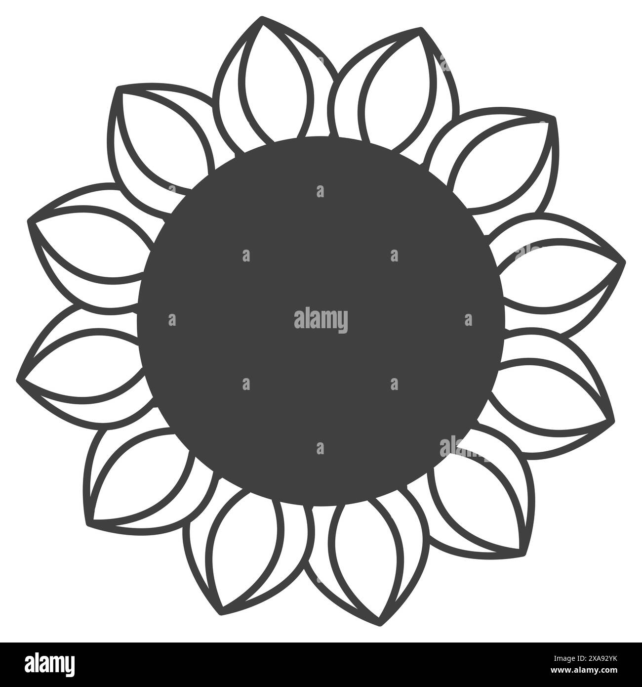 Tribal flaming sun illustration Design element Line vector Isolated on white background Stock Vector