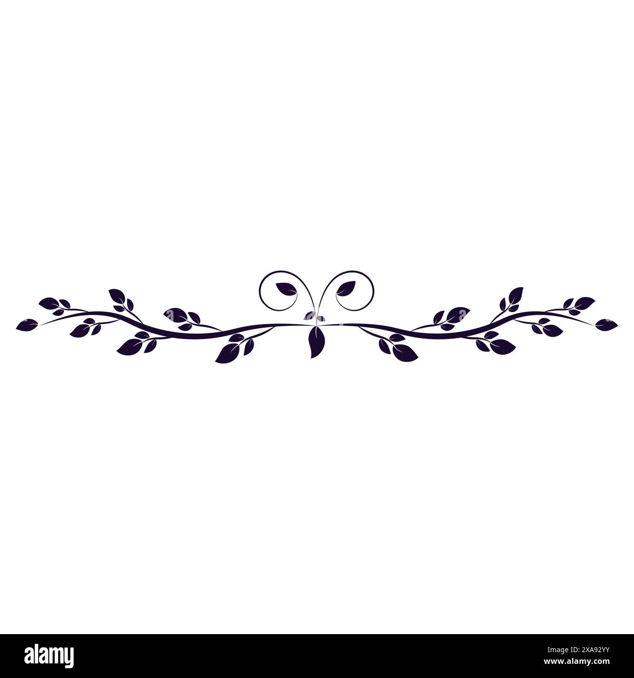 Floral black border Dividing strip Abstract pattern Vector illustration ...