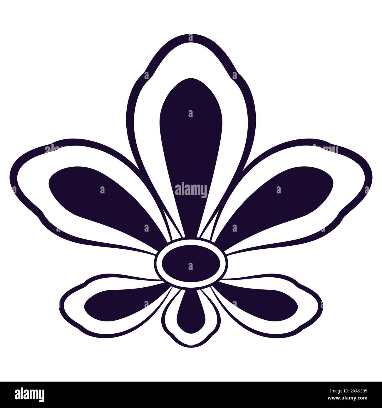Mardi Gras Fleur De Lis icon Black line design element Vector illustration Isolated on white background Stock Vector