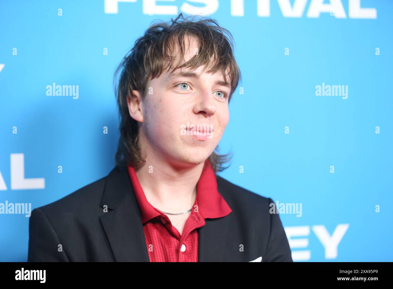 Sydney, Australia. 5th June 2024. Ed Oxenbould arrives on the red carpet for the Sydney Film Festival World Premiere of Midnight Oil: The Hardest Line at the State Theatre. Credit: Richard Milnes/Alamy Live News Stock Photo