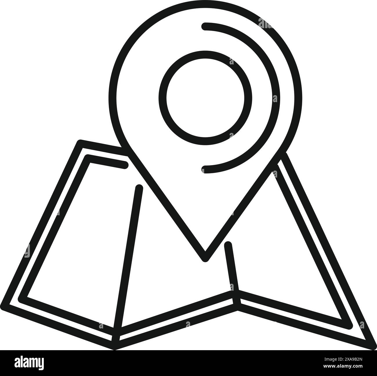 Map area marking hi res stock photography - Simple Symbol Marking A Specific Point On A Map Indicating A Destination Or Point Of Interest 2XA9B2N
