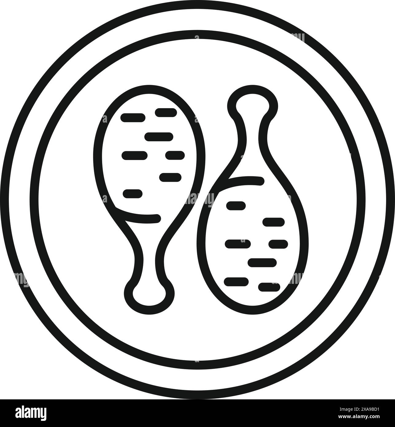Representing fried chicken legs on a plate, perfect for restaurants and food bloggers Stock Vector