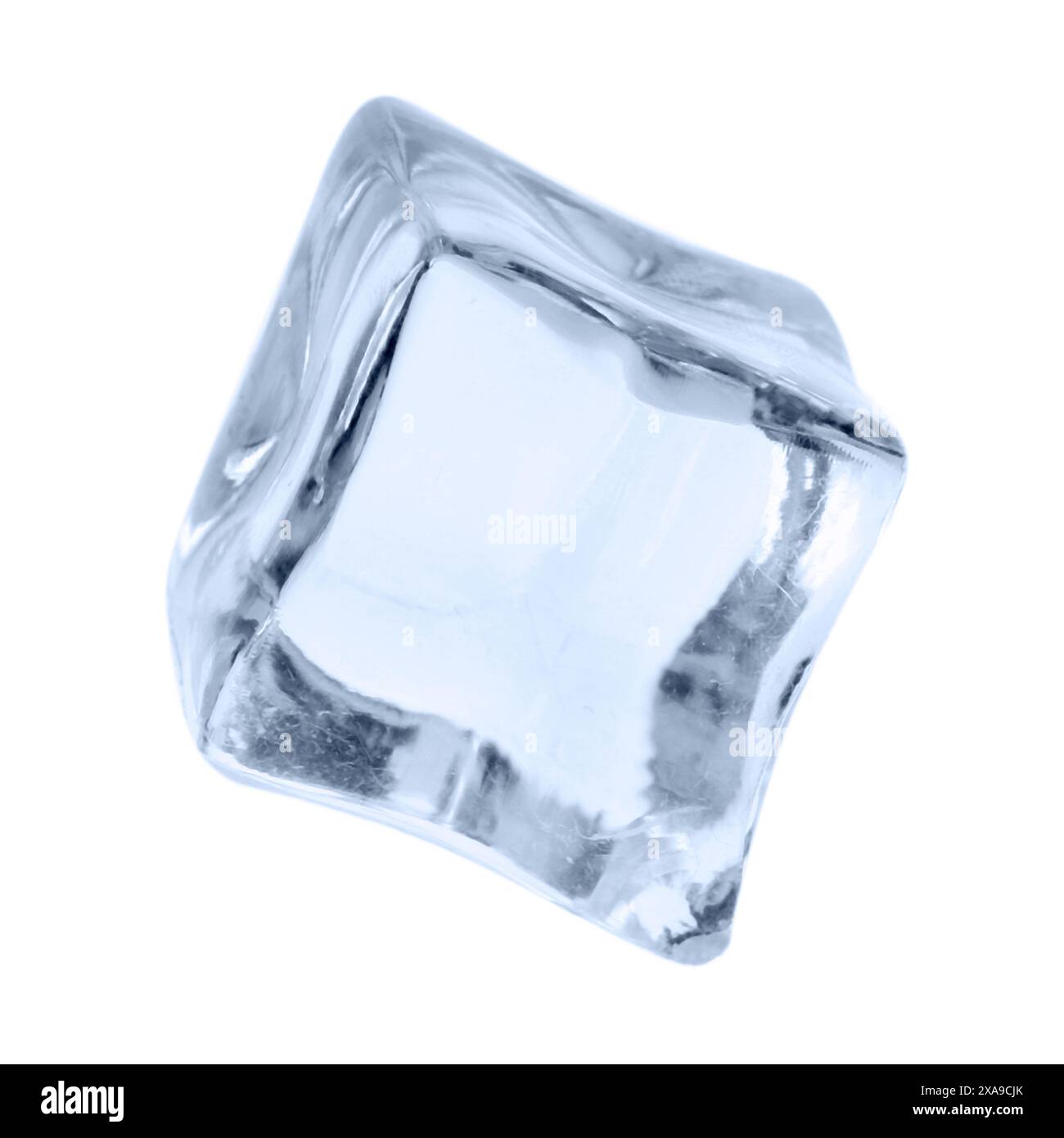 One crystal clear ice cube isolated on white Stock Photo - Alamy