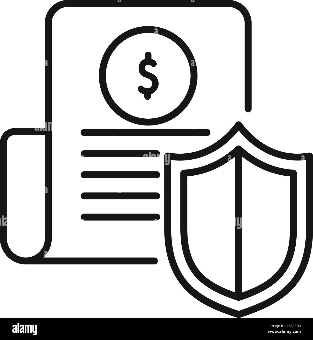 Secure financial document icon for banking and investment protection ...