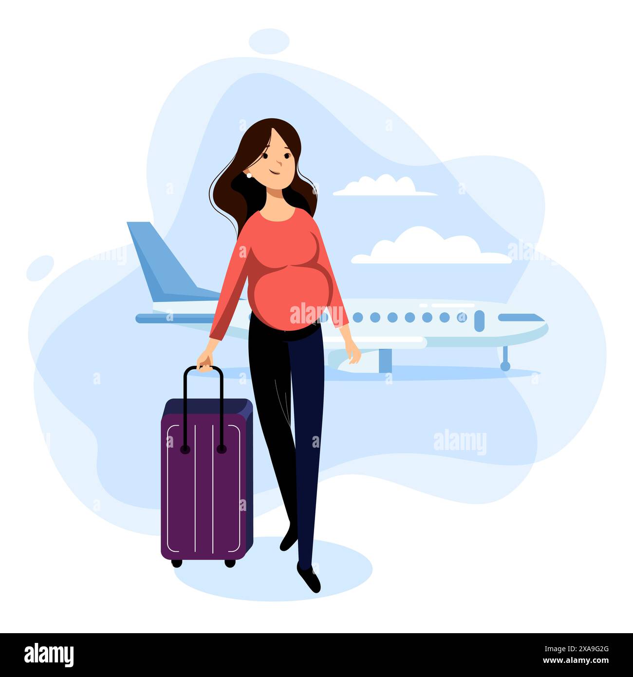 Woman walking suitcase in Stock Vector Images - Alamy