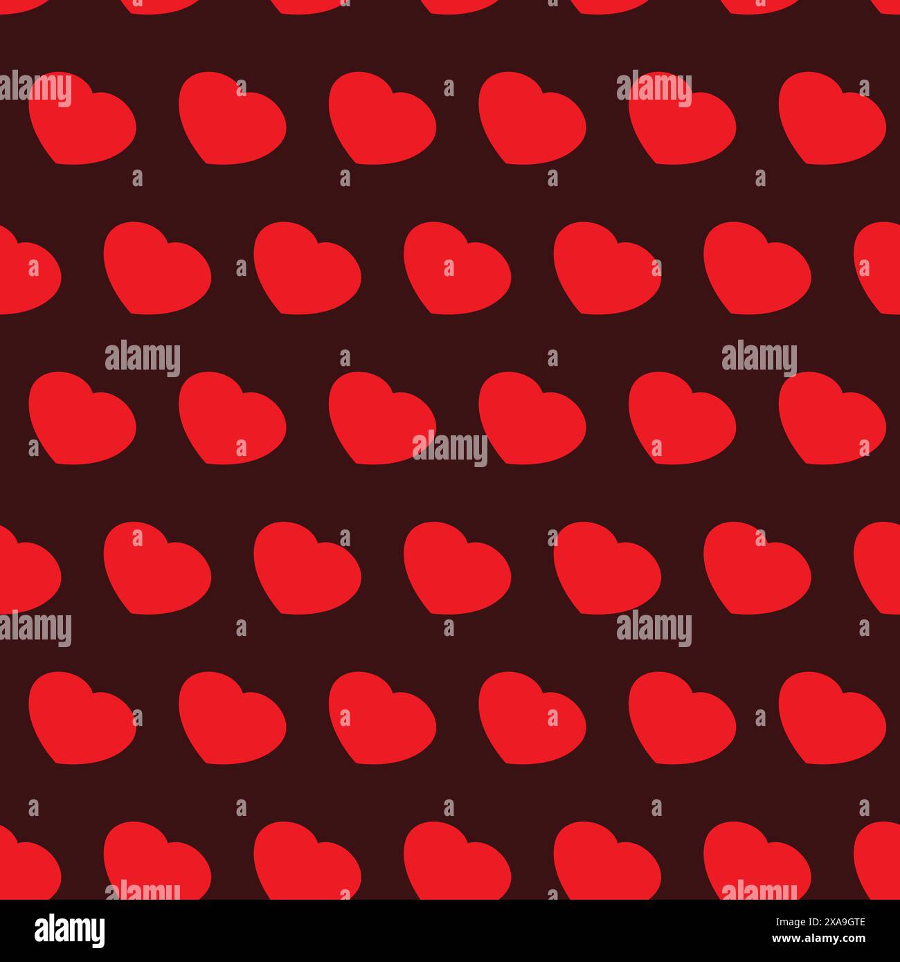 Red Hearts Seamless Pattern Design Stock Vector