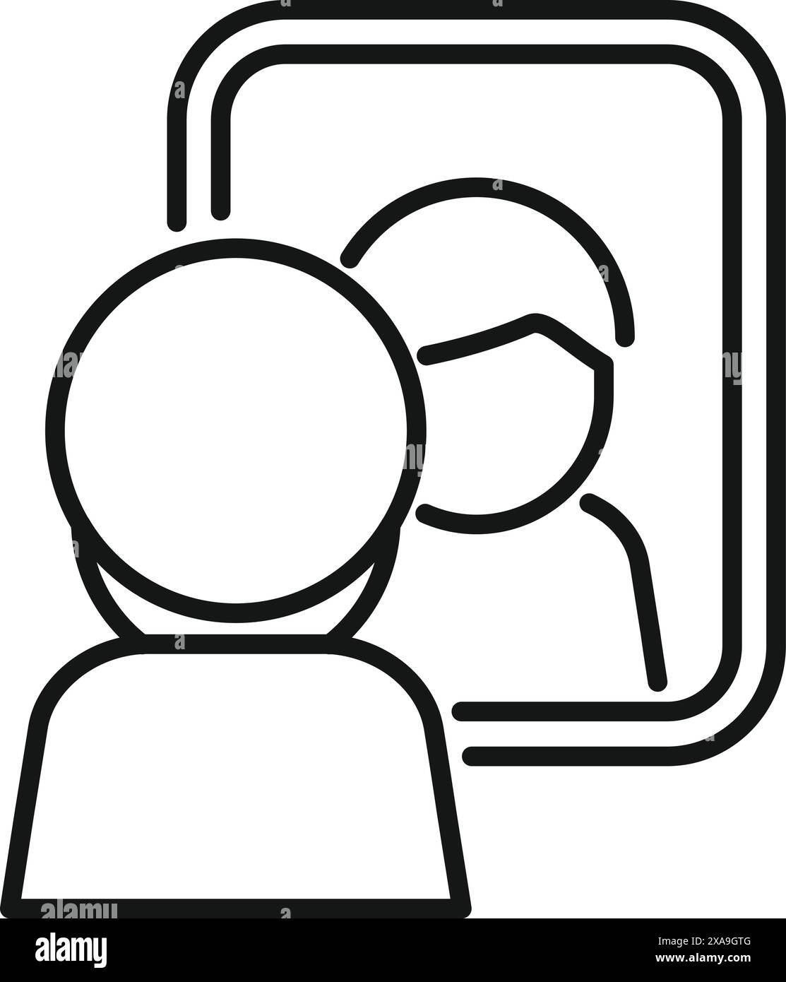 Narcissist is admiring himself in a mirror Stock Vector