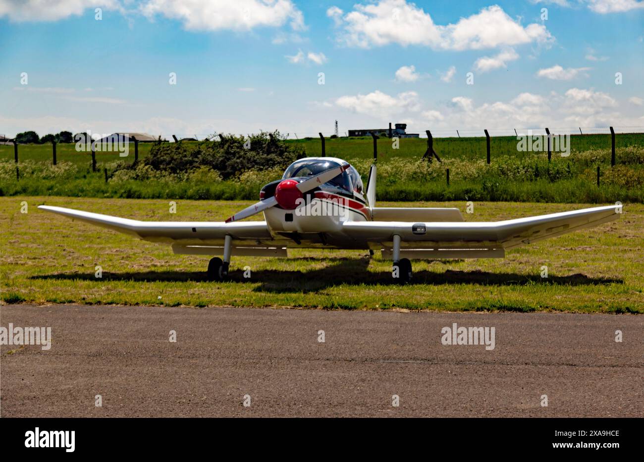 A Jodel D150 Mascaret aircraft parked-up during the Kent Strut charity fly-in to Manston, Kent Stock Photo