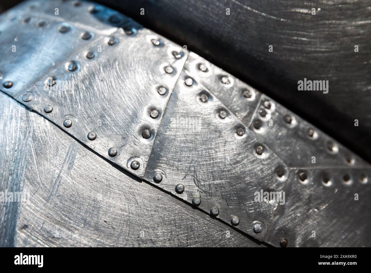 Shiny metal plates with rivets pattern, background photo texture Stock ...