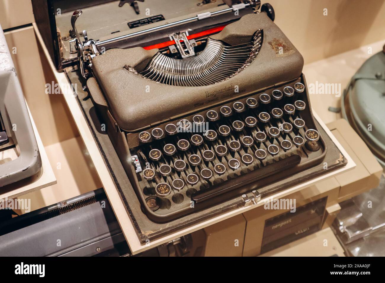 Doha, Qatar 1 May 2024 Vintage typewriter at the Qatar History