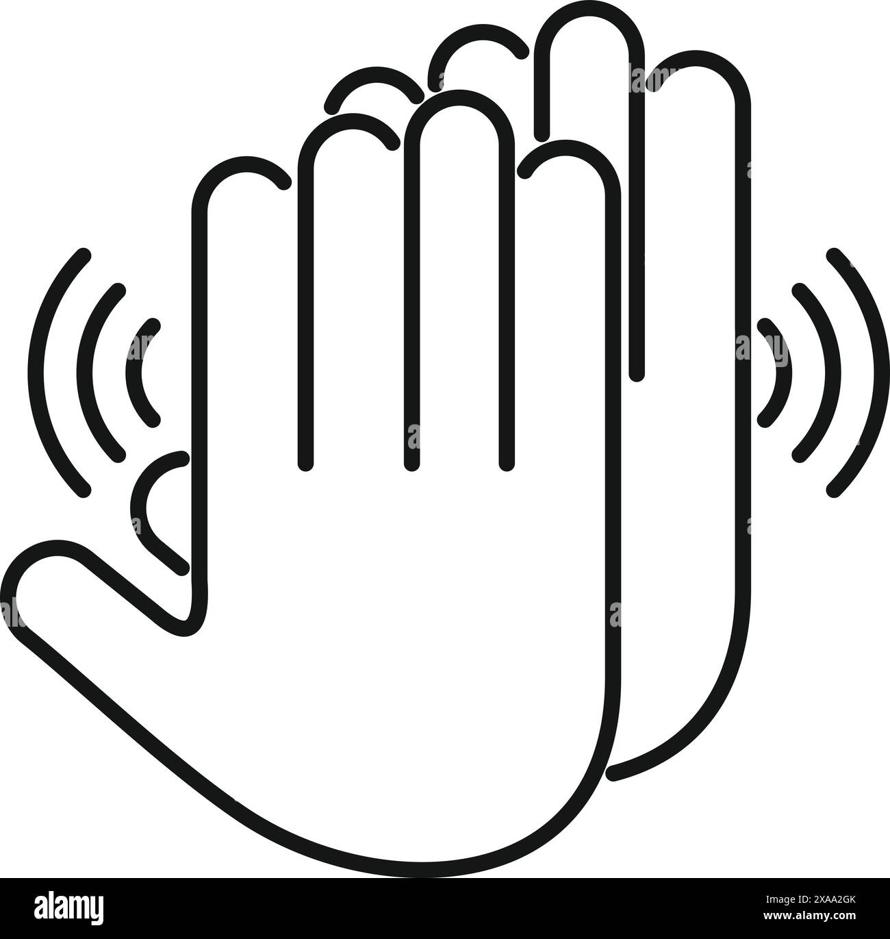 Line art vector of hands clapping making a sound Stock Vector