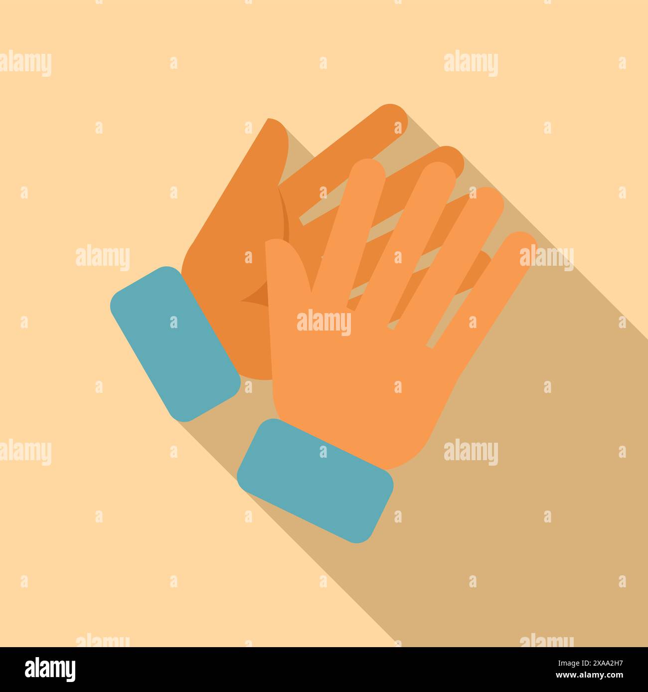 Colorful vector illustration of clapping hands showing approval and