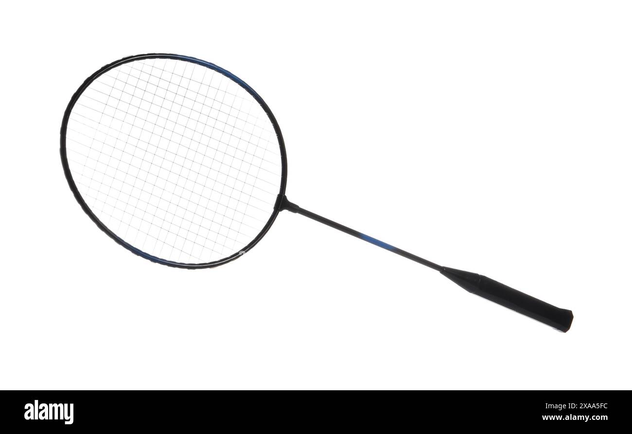 One badminton racket isolated on white. Sport equipment Stock Photo - Alamy