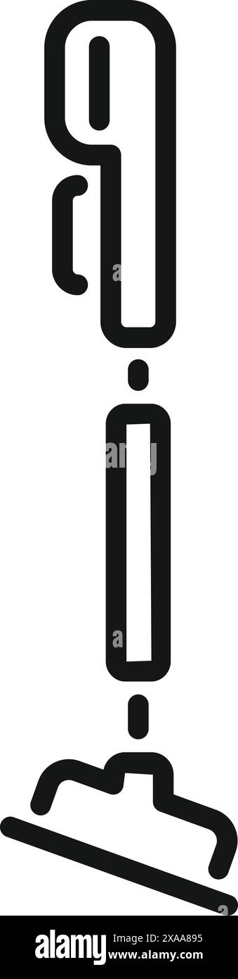 Black and white vector illustration of a sleek cordless vacuum cleaner ...
