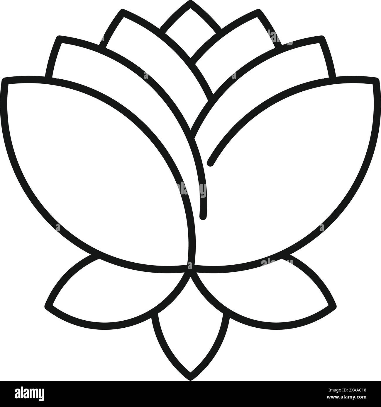 Simplistic black and white line drawing of a lotus flower suitable for ...