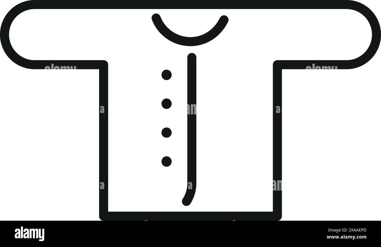 Minimalistic black and white line art illustration of a t shirt icon ...
