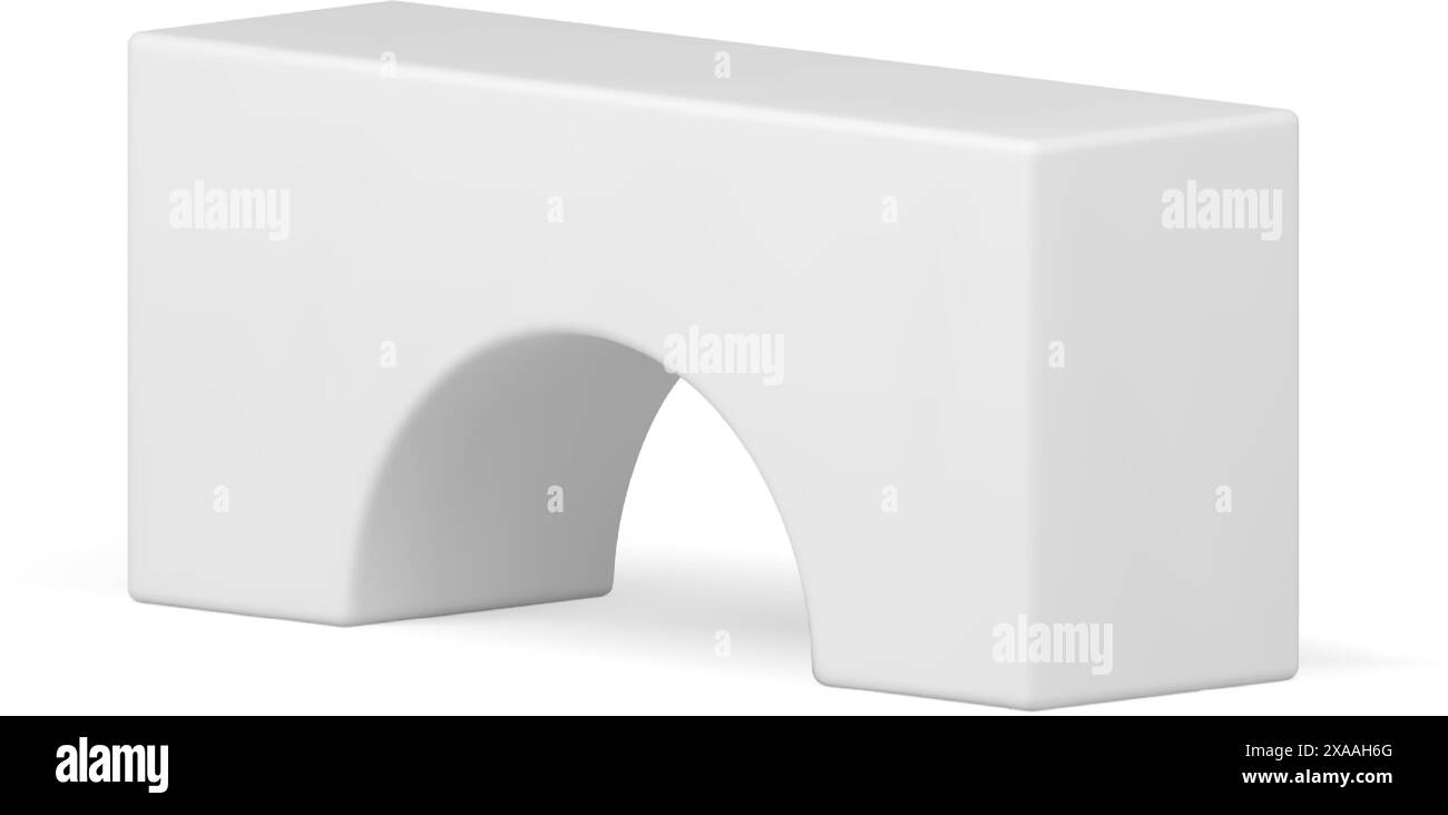 White basic foundation arch showcase rectangular stand platform ...