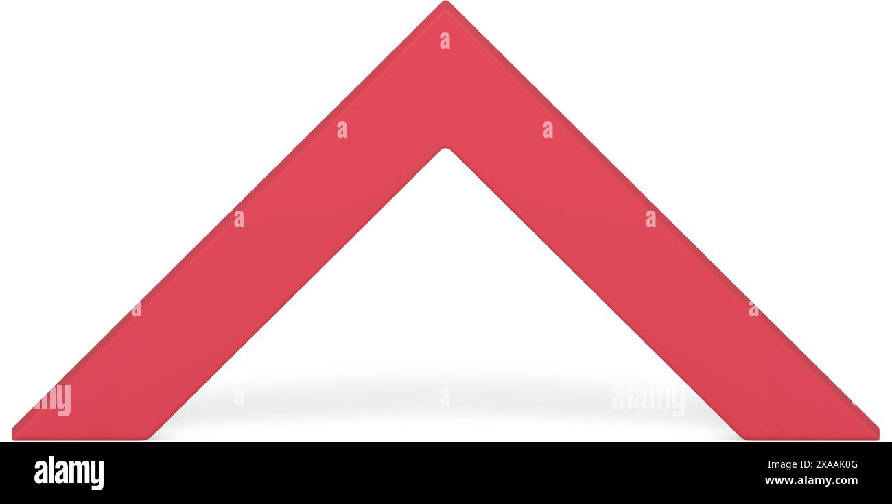 Red angular arch geometric corner geometric 3d decor basic foundation design realistic vector illustration. Premium minimalist angled archway expo pre Stock Vector