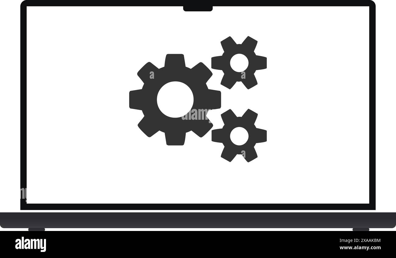 Setting icon in computer, Setting icon display, Setting Parameters, setting symbol, gear display Stock Vector